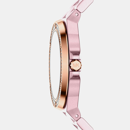 Lennox Women Quartz Pink Dial Analog Stainless Steel Watch MKO1254