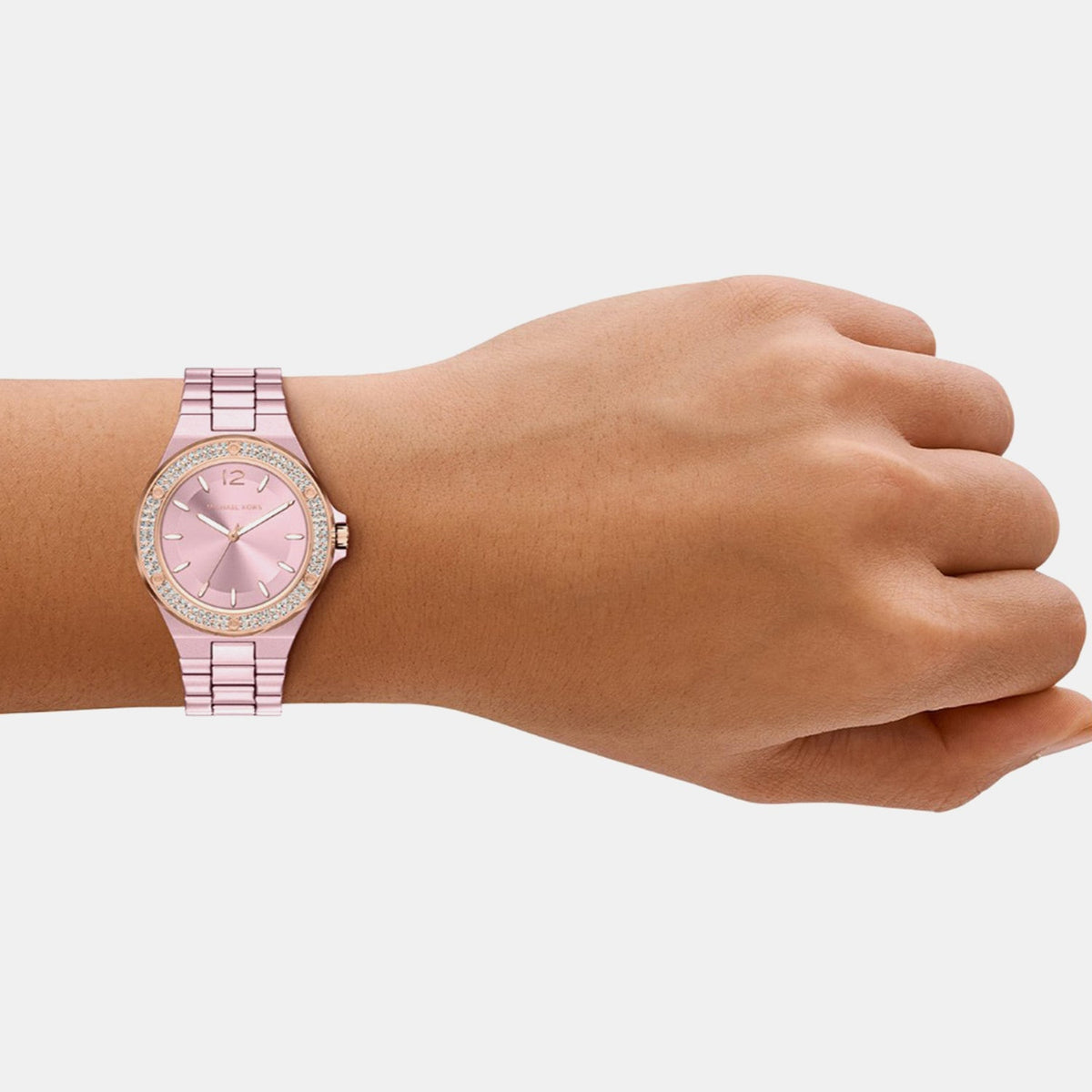 Lennox Women Quartz Pink Dial Analog Stainless Steel Watch MKO1254