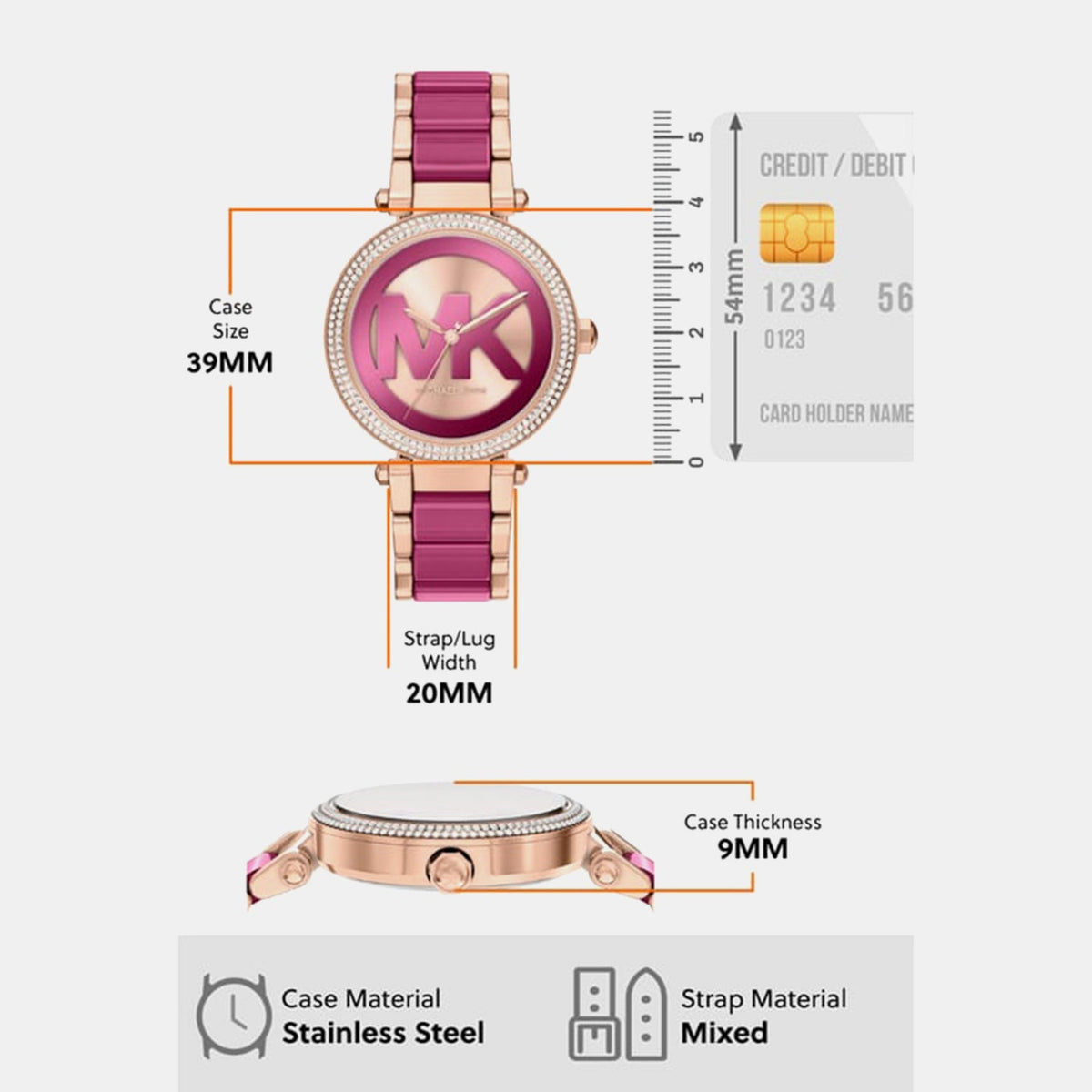 Parker Women Quartz Dual Tone Dial Analog Stainless Steel Watch MKO1256