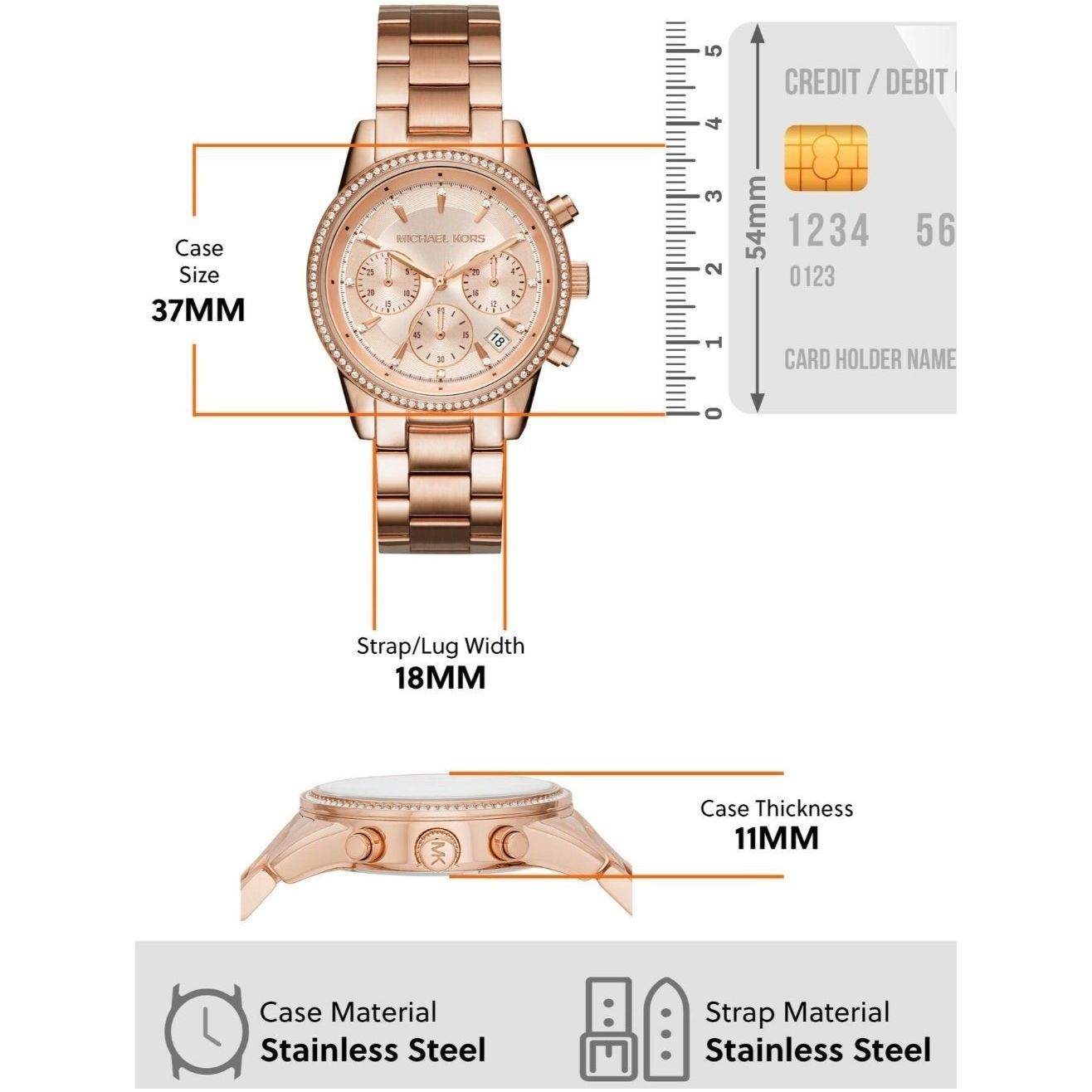 Michael Kors Bryant Analog Rose Gold Dial Women's Watch-MK6357