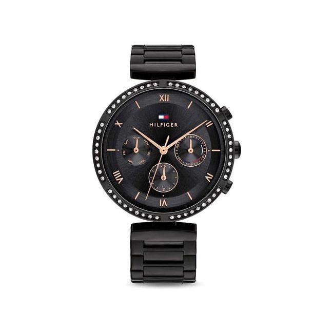 Tommy Hilfiger Quartz Multifunction Black Dial Watch For Women
