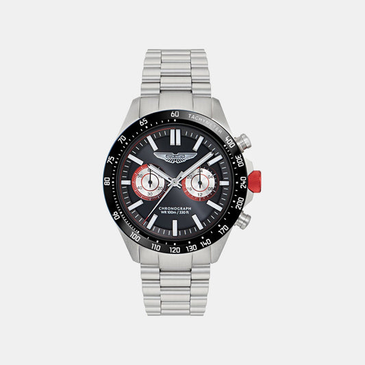 Aml Icon Men Quartz Black Dial Chronograph Stainless Steel Watch MTIS1F5013E