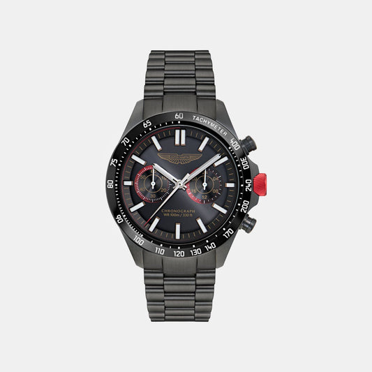 Aml Icon Men Quartz Black Dial Chronograph Stainless Steel Watch MTIS1F5043E