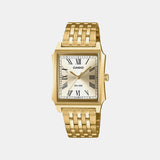 Men Quartz Gold Dial Analog Stainless Steel Watch A2547