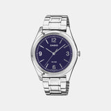 Casio Men Quartz Blue Dial Analog Stainless Steel Watch A2562