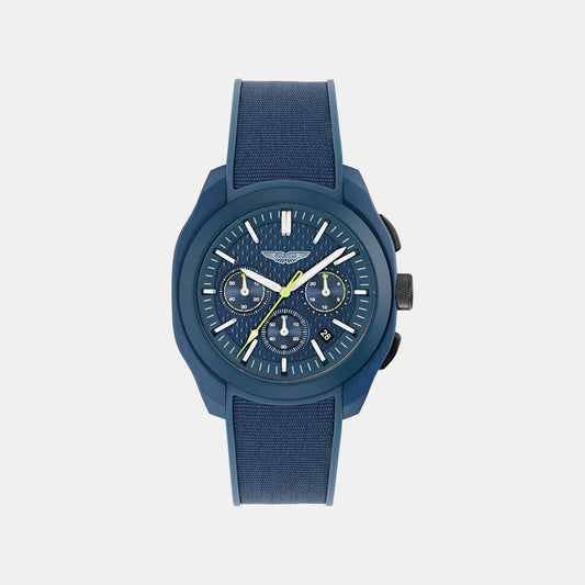 Men Quartz Blue Dial Analog Silicone Watch MTRC1S6063E