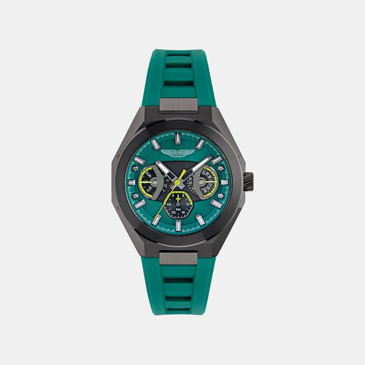 Aml Thrill Men Quartz Green Dial Multi-Function Silicone Watch MTRI1F5033E