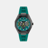 Aml Thrill Men Quartz Green Dial Multi-Function Silicone Watch MTRI1F5033E