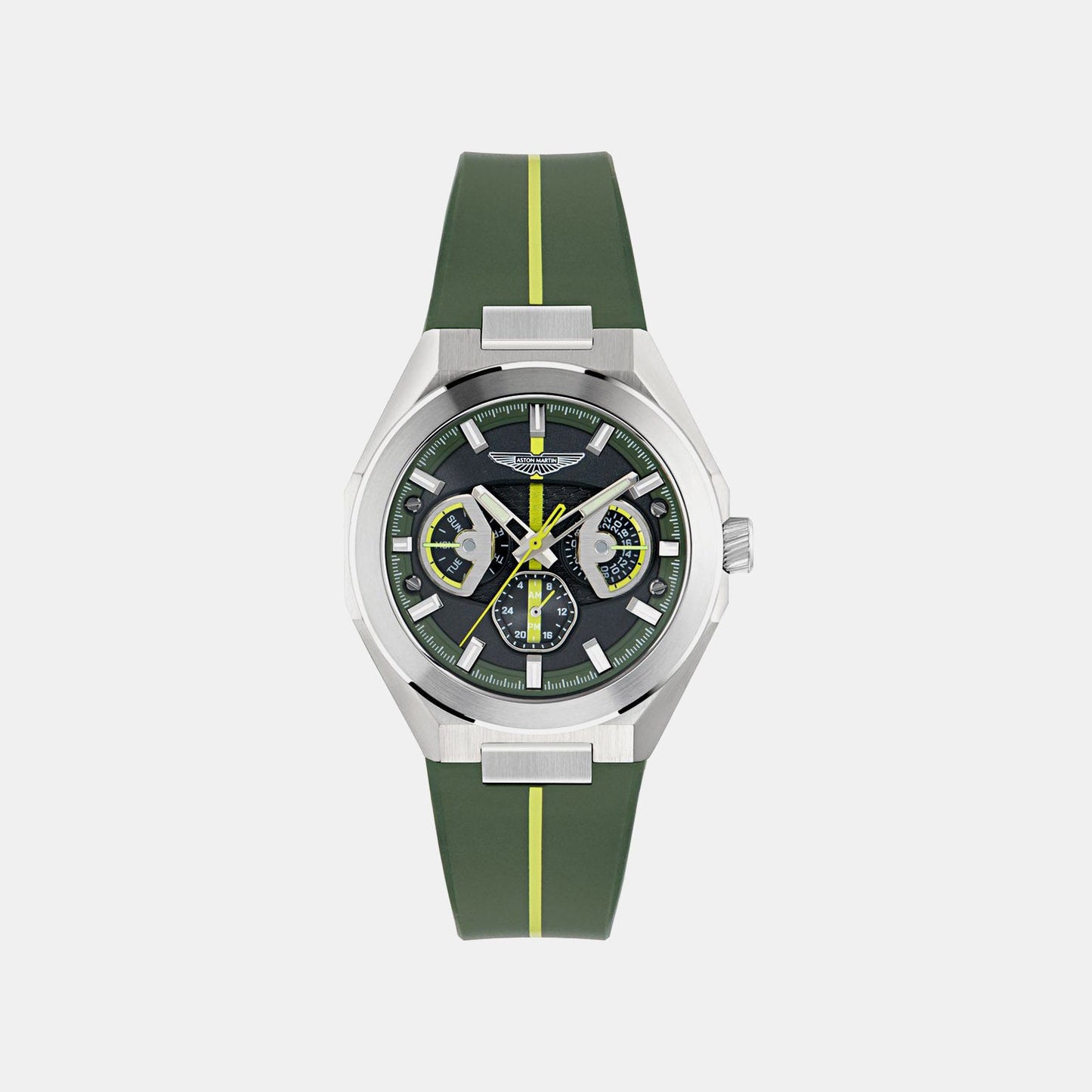 Men Quartz Green Dial Analog Silicone Watch MTRI2S6013E