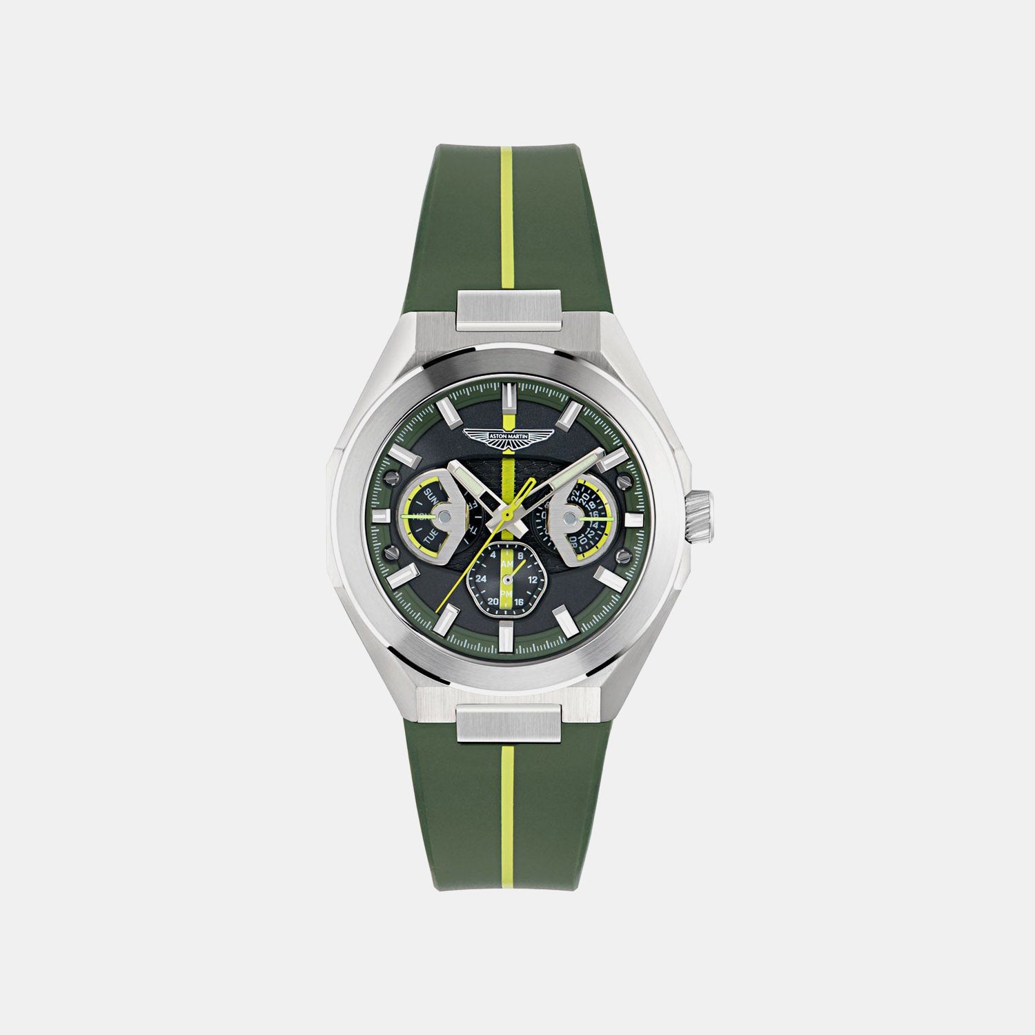 Men Quartz Green Dial Analog Silicone Watch MTRI2S6013E