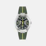 Men Quartz Green Dial Analog Silicone Watch MTRI2S6013E