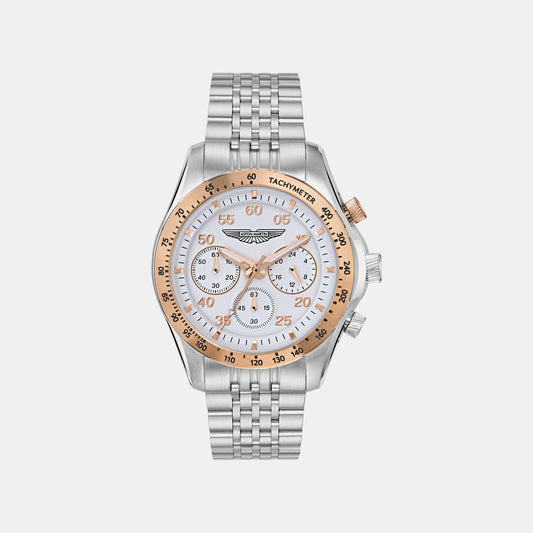 Aml Thrill Men Quartz White Dial Chronograph Stainless Steel Watch MTRS1F5043E