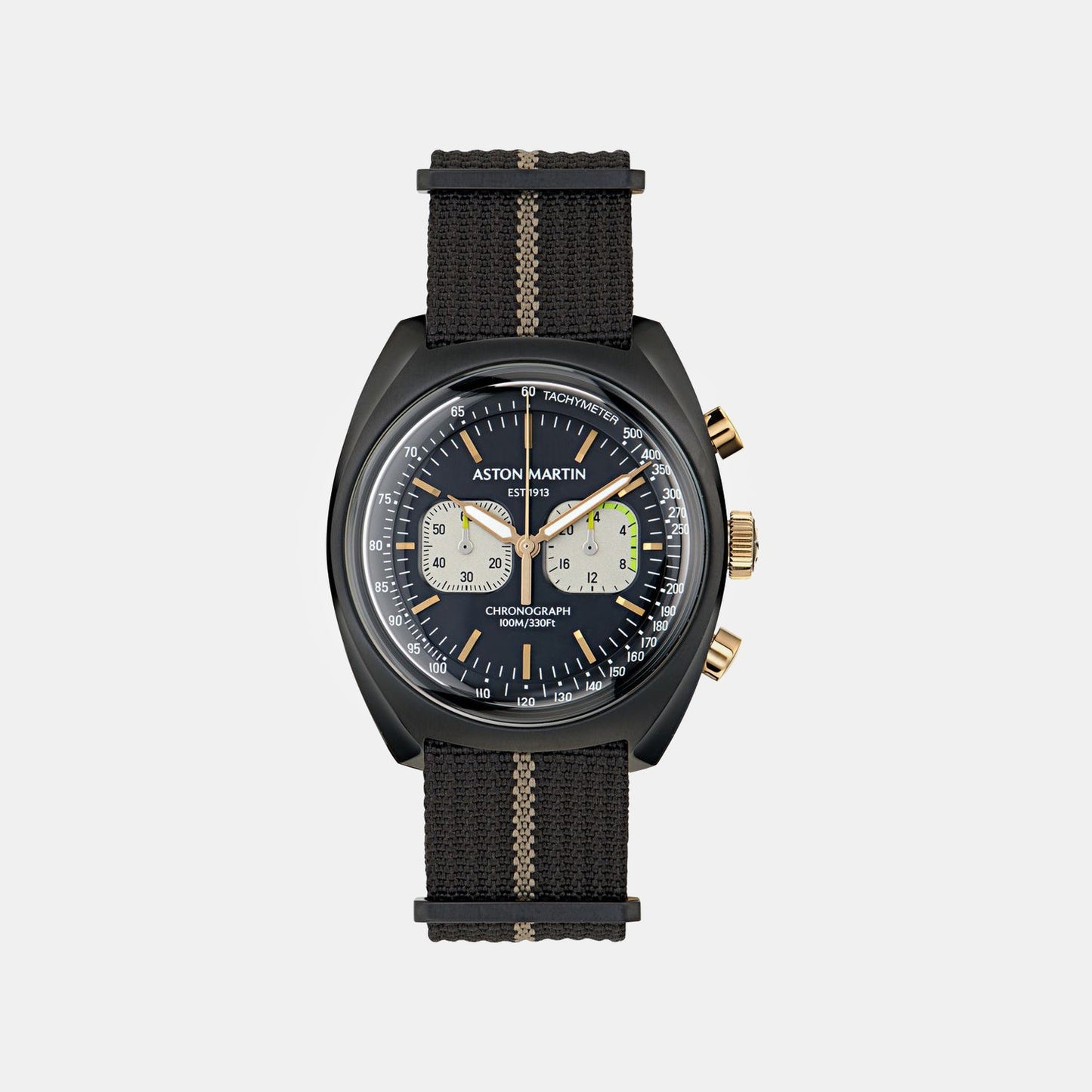 Aml Timeless Men Quartz Black Dial Chronograph Stainless Steel Watch MTTS2F5043E
