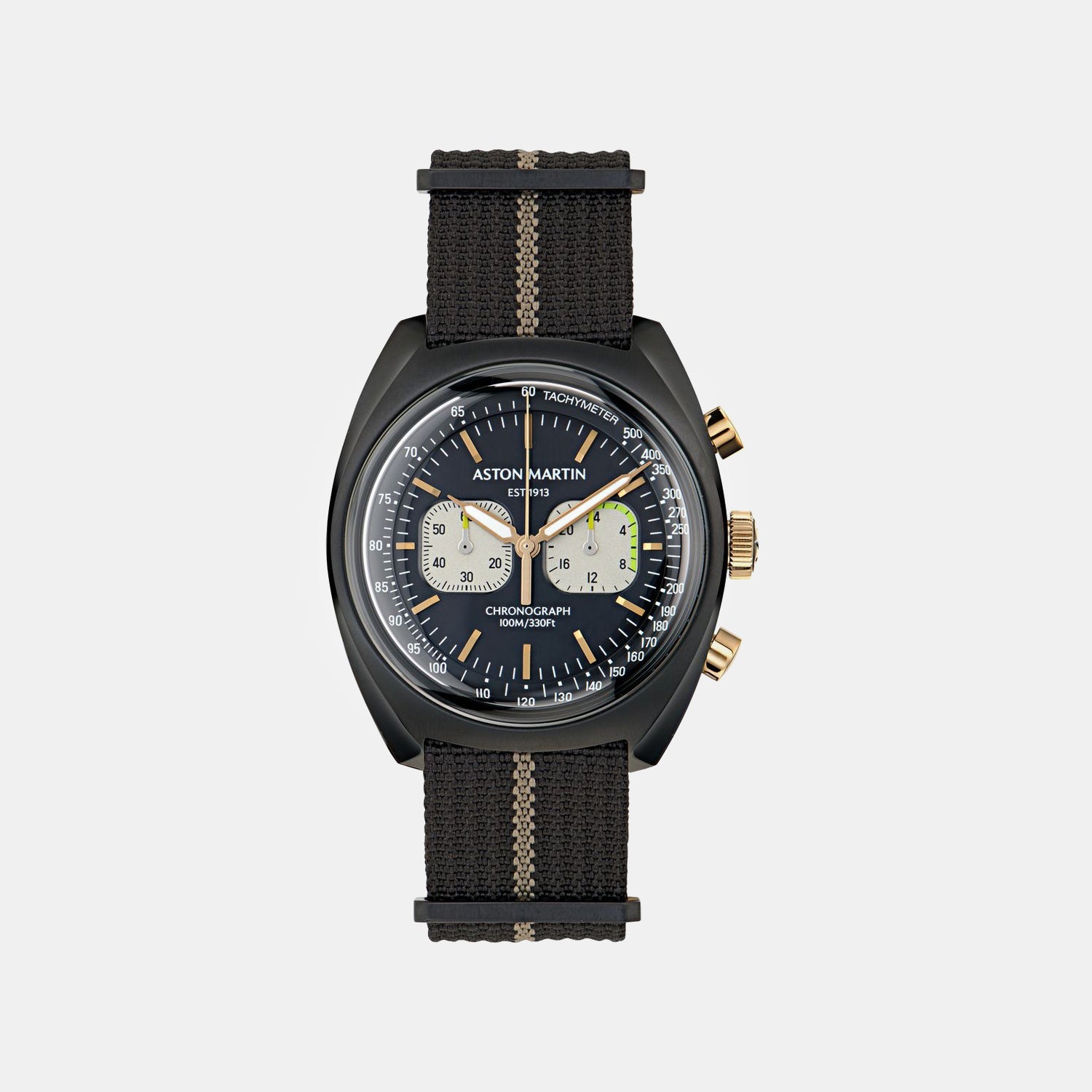 Aml Timeless Men Quartz Black Dial Chronograph Stainless Steel Watch MTTS2F5043E
