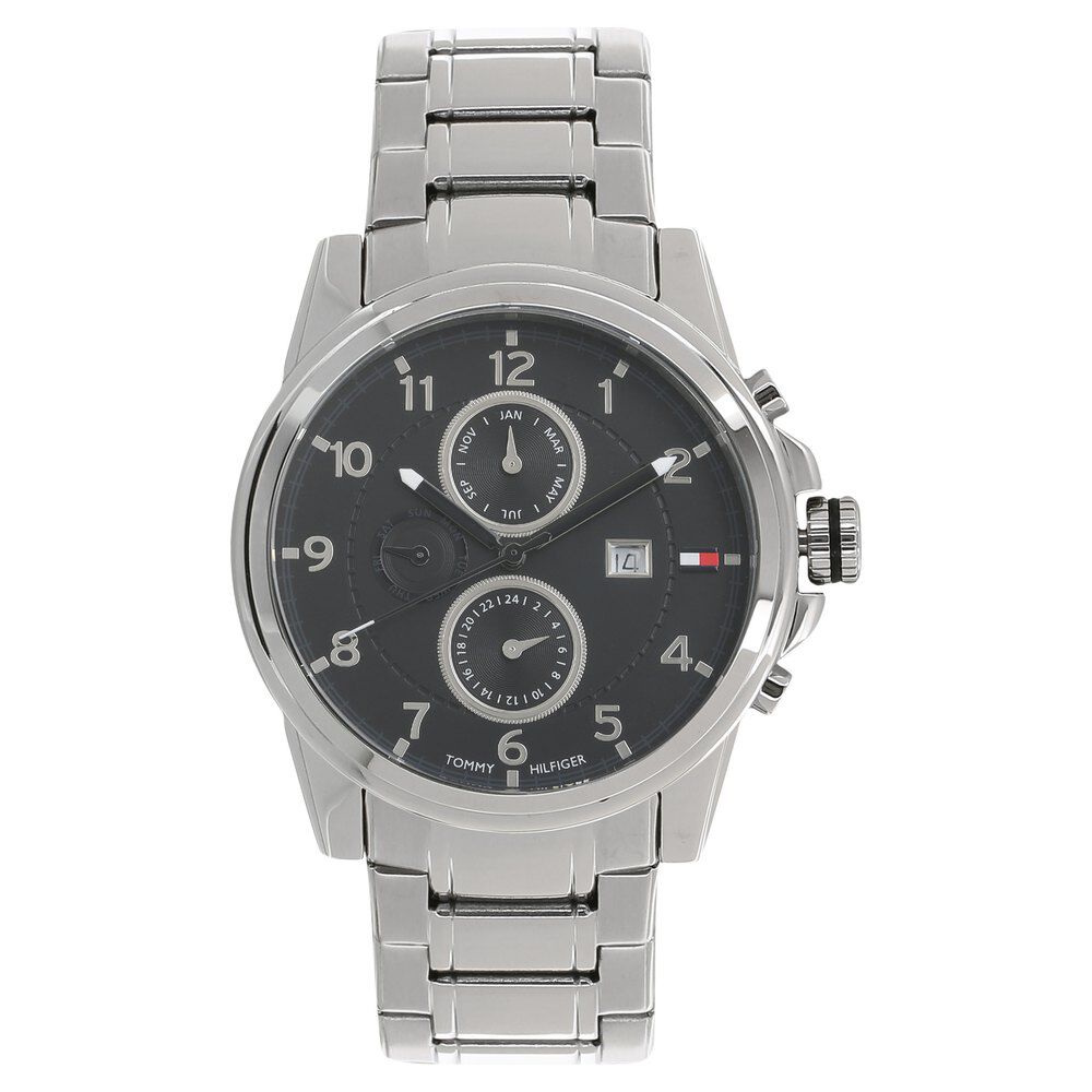Tommy Hilfiger Quartz Analog Black Dial Stainless Steel Strap Watch for Men-NCTH1710296