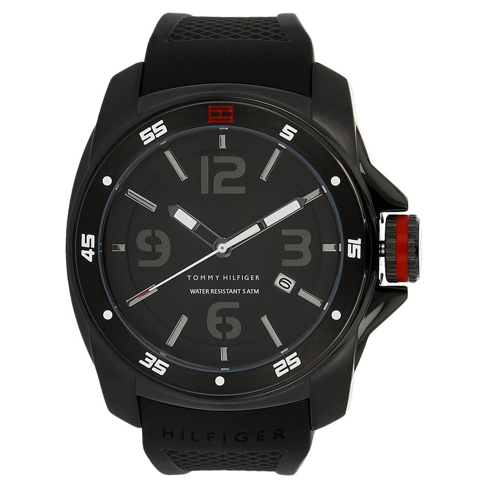 Tommy Hilfiger Quartz Analog Black Dial Plastic Strap Watch for Men-NCTH1790708