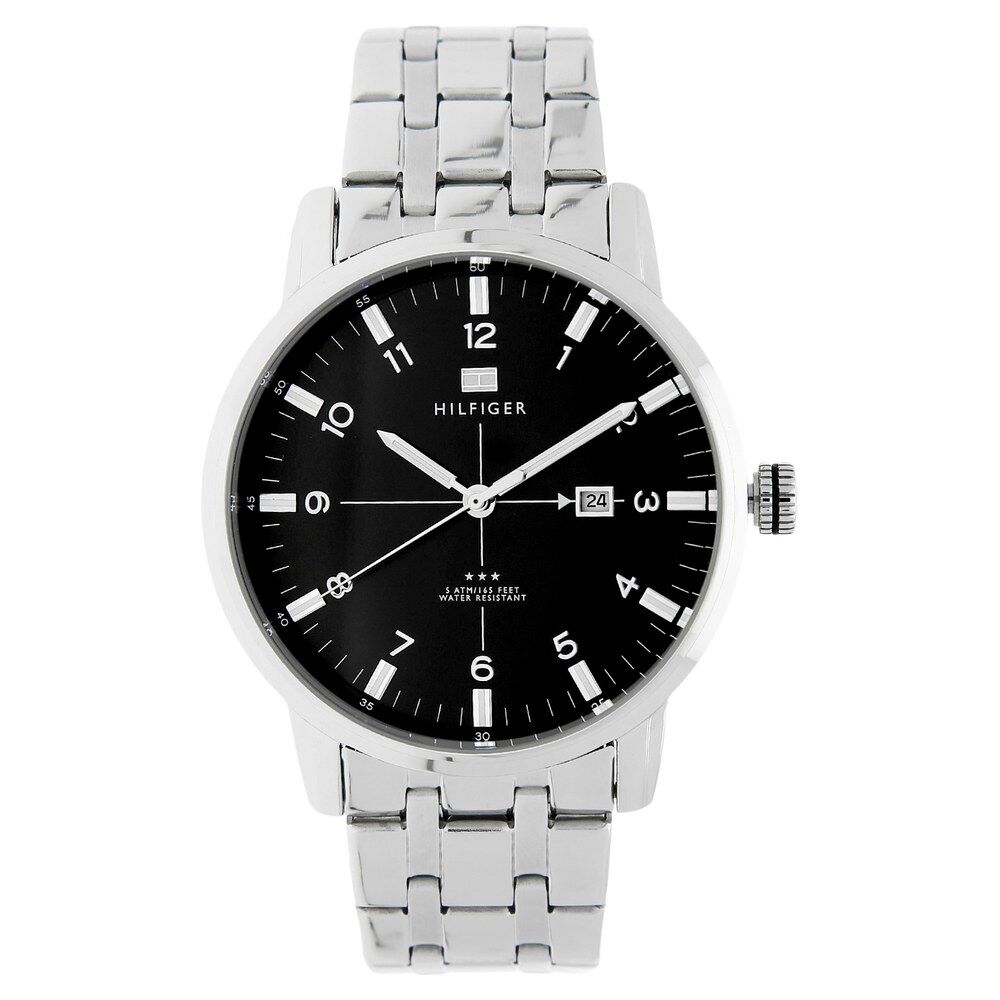 Tommy Hilfiger Quartz Analog Black Dial Stainless Steel Strap Watch for Men-NCTH1790963