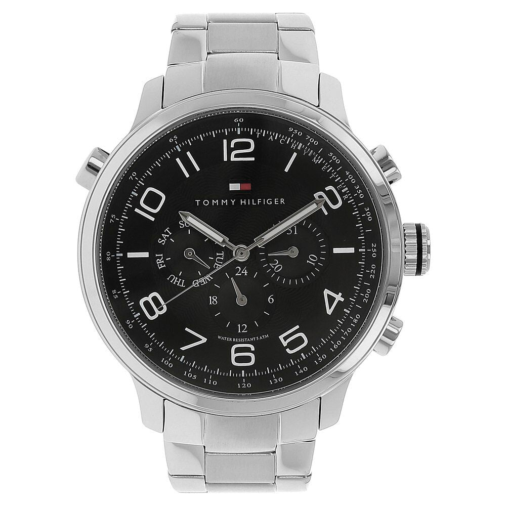 Tommy Hilfiger Quartz Analog Black Dial Stainless Steel Strap Watch for Men-NCTH1790965