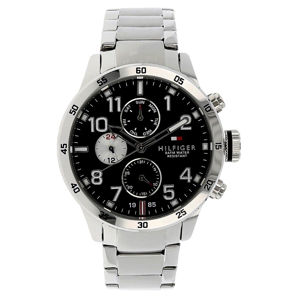 Tommy Hilfiger Quartz Analog Black Dial Metal Strap Watch for Men-NCTH1791141