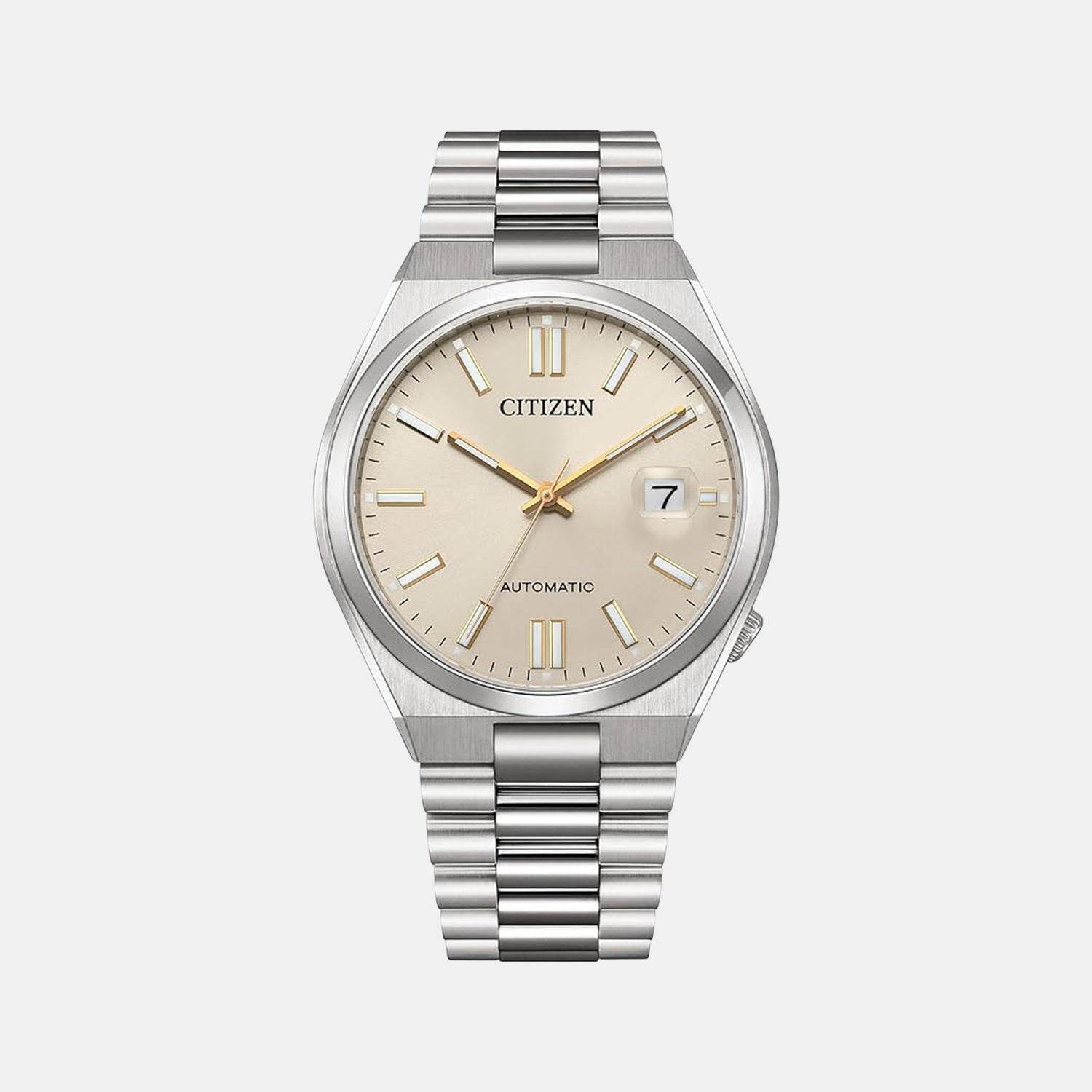 Tsuyosa Men Automatic Cream Dial Analog Stainless Steel Watch NJ0151-88W