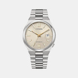 Tsuyosa Men Automatic Cream Dial Analog Stainless Steel Watch NJ0151-88W