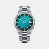 Tsuyosa Men Automatic Teal Dial Analog Stainless Steel Watch NJ0151-88X