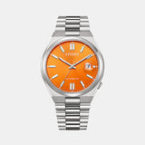 Tsuyosa Men Automatic Orange Dial Analog Stainless Steel Watch NJ0151-88Z