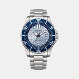 Men Automatic Blue Dial Analog Stainless Steel Watch NJ0178-81M