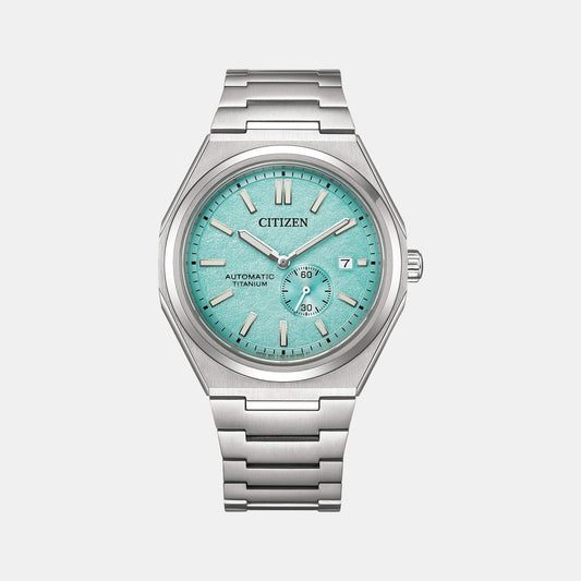 Zenshin Men Automatic Blue Dial Analog Titanium Watch NJ0180-80M