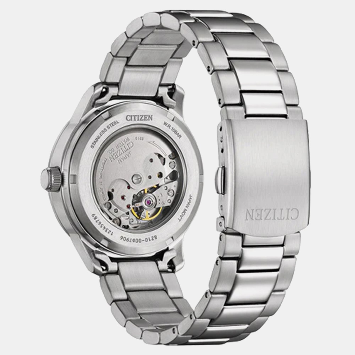 Men Automatic Blue Dial Analog Stainless Steel Watch NJ0191-83M