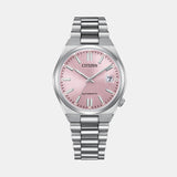Tsuyosa Women Automatic Pink Dial Analog Stainless Steel Watch NJ0200-50Z