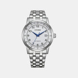 Men Automatic White Dial Analog Stainless Steel Watch NJ0210-56A