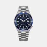 Tsuyosa Shore Men Automatic Blue Dial Analog Stainless Steel Watch NJ0230-59L