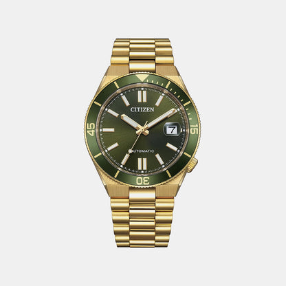 Tsuyosa Shore Men Automatic Green Dial Analog Stainless Steel Watch NJ0232-53X
