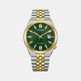 Tsuyosa 60 Men Automatic Green Dial Analog Stainless Steel Watch NK0024-54X