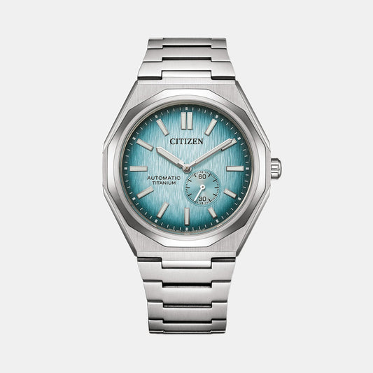Zenshin Men Automatic Blue Dial Analog Titanium Watch NK5020-58L