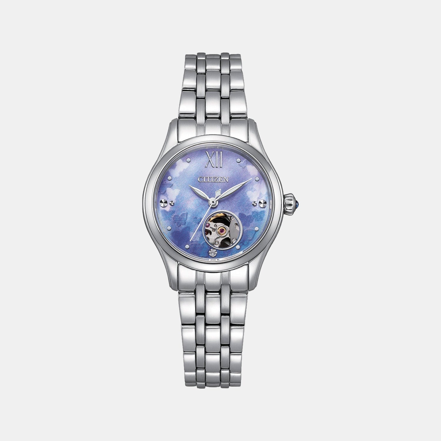 Women Automatic Blue Dial Analog Stainless Steel Watch PR1040-88N