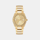 Plein Icon Chain Women Quartz Gold Dial Analog Stainless Steel Watch PW1FA0425