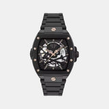 Men Automatic Black Dial Analog Stainless Steel Watch PWJFA0725