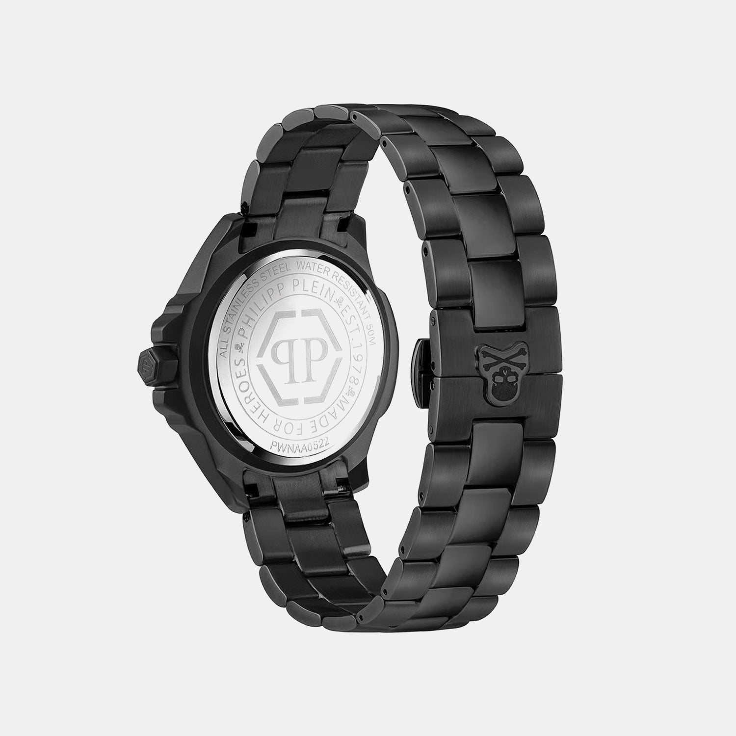 Naa - The Skull 41Mm Unisex Quartz Black Dial Analog Stainless Steel Watch PWNAA0522