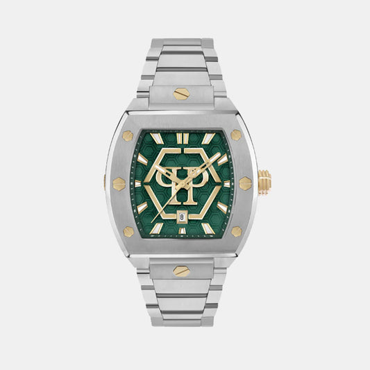 Hexagon Phantom Men Quartz Green Dial Analog Metal Watch PWPUA0825