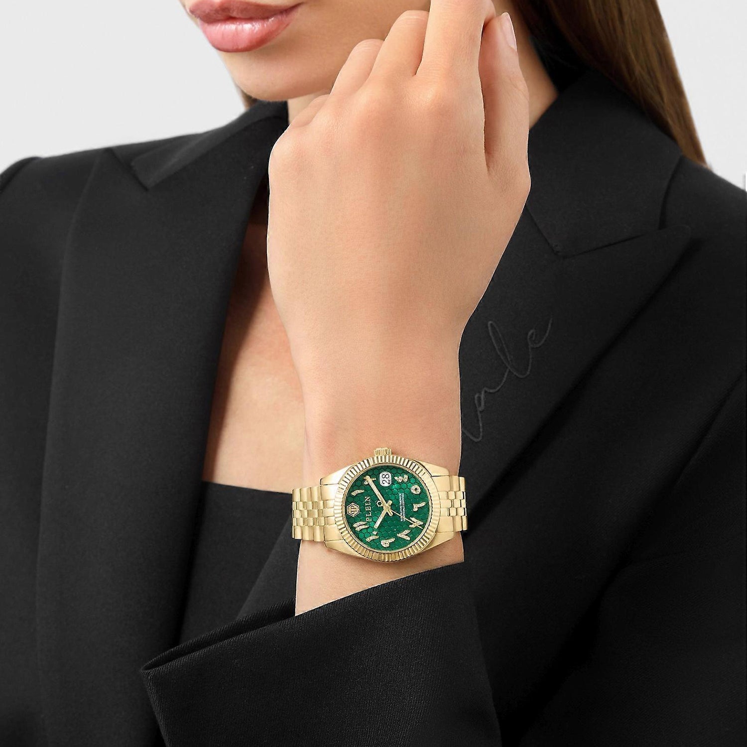 Women Quartz Green Dial Analog Stainless Steel Watch PWYFA0626