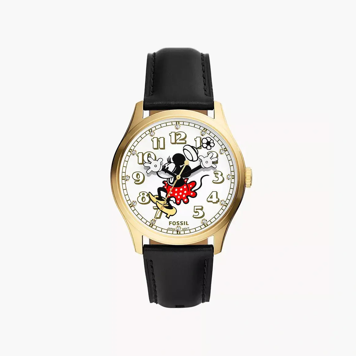 Fossil Disney Fossil Special Edition Three-Hand Black Leather Watch