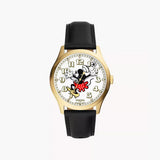 Fossil Disney Fossil Special Edition Three-Hand Black Leather Watch
