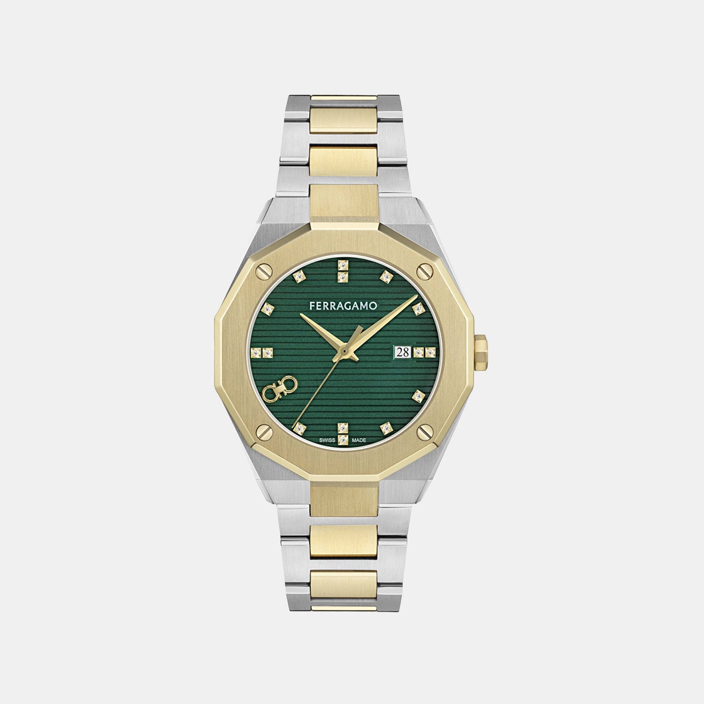 Edge Men Quartz Green Dial Analog Stainless Steel Watch SF4T00125