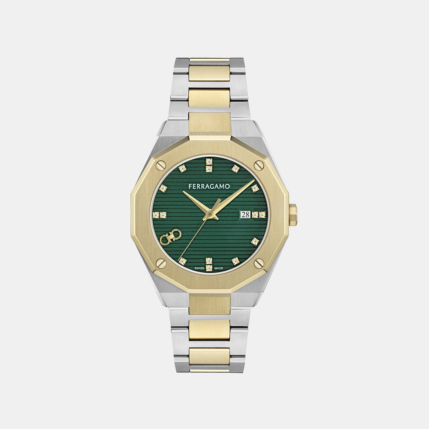 Edge Men Quartz Green Dial Analog Stainless Steel Watch SF4T00125