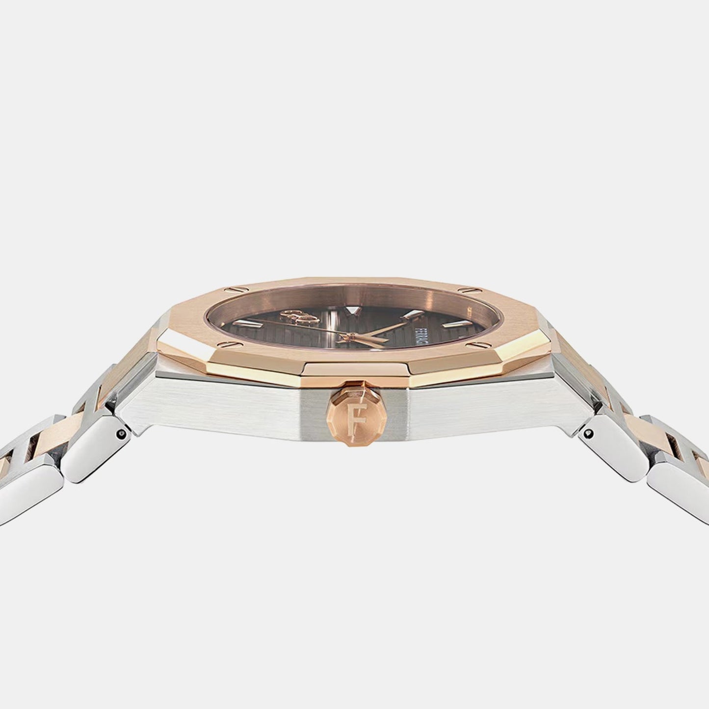Edge Men Quartz Brown Dial Analog Stainless Steel Watch SF4T00325