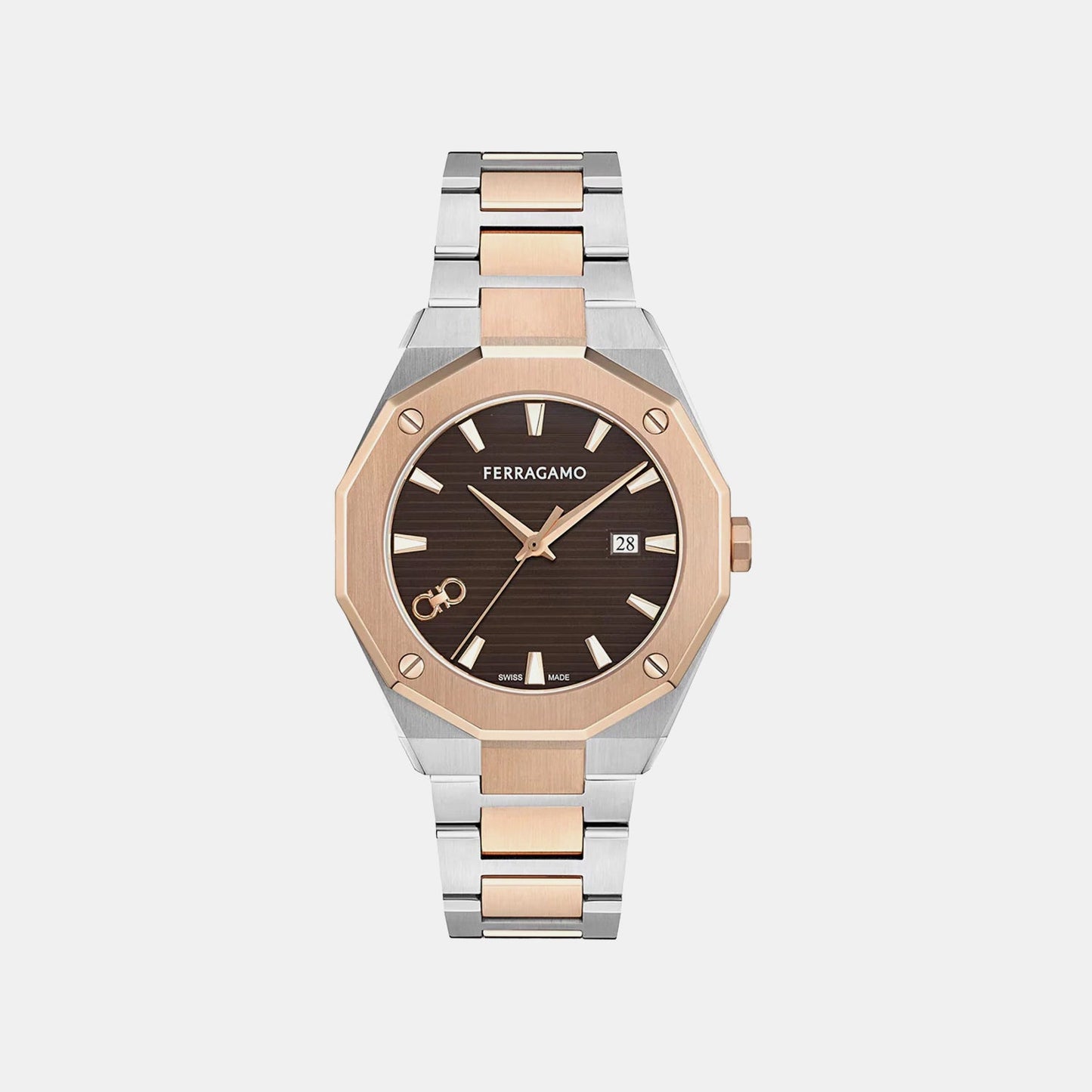 Edge Men Quartz Brown Dial Analog Stainless Steel Watch SF4T00325