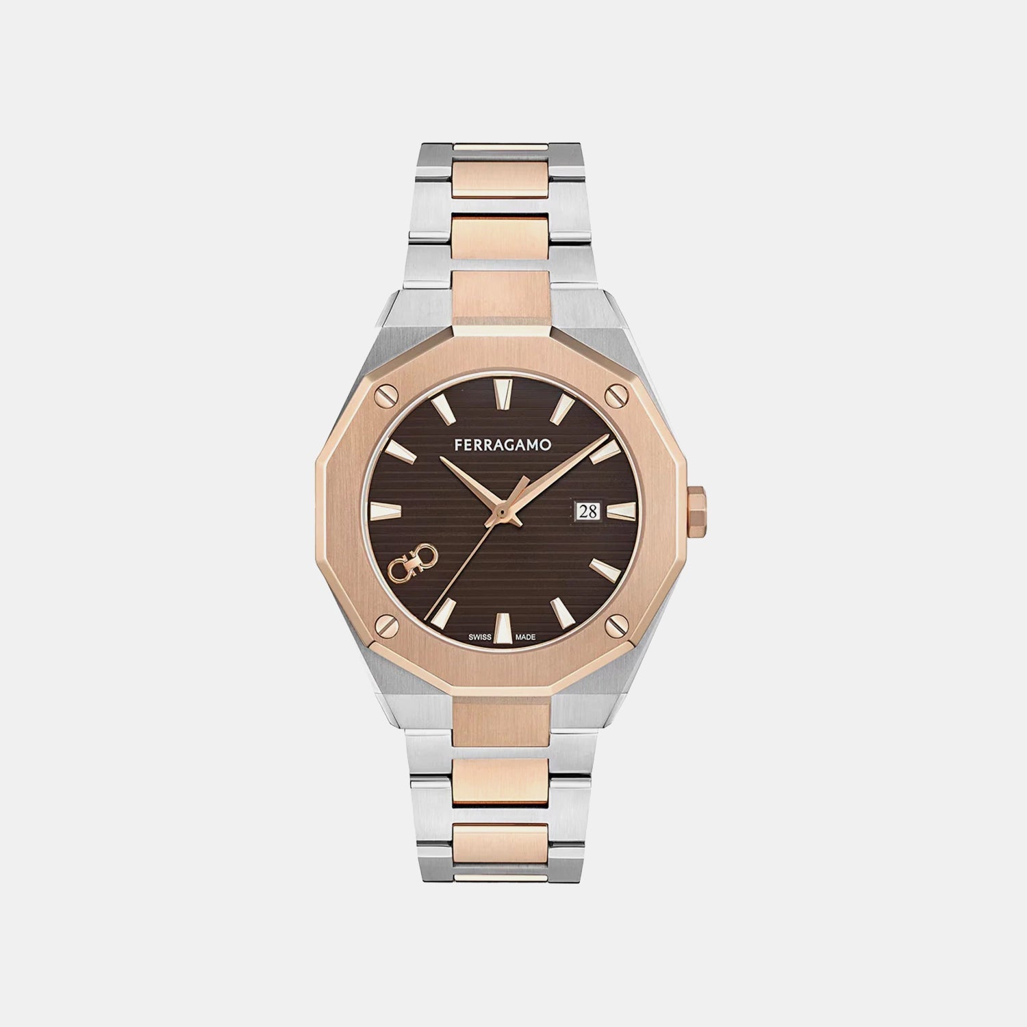 Edge Men Quartz Brown Dial Analog Stainless Steel Watch SF4T00325