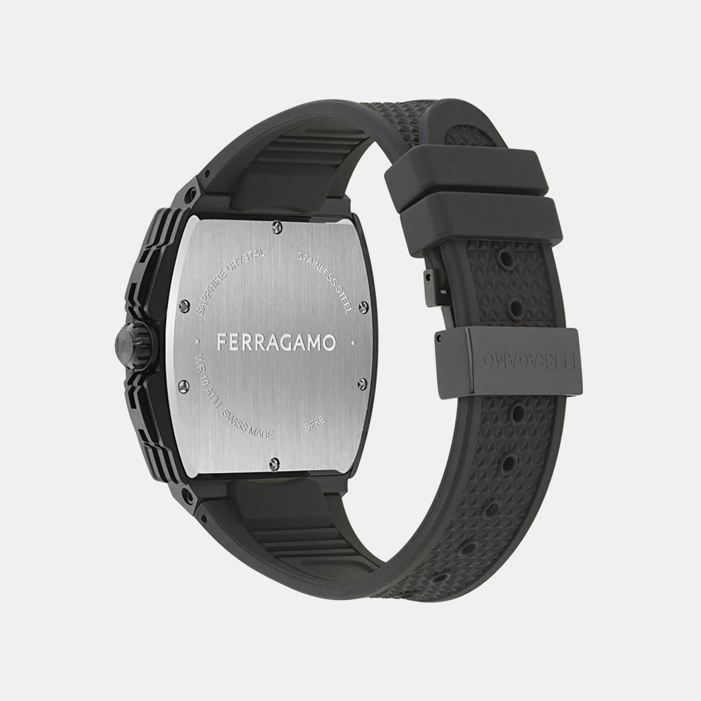 Men Quartz Black Dial Chronograph Silicone Watch SFKE00926